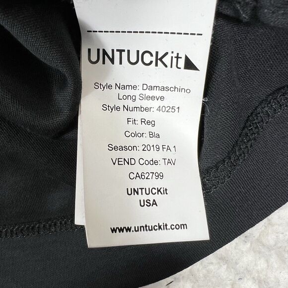 UNTUCKit Damaschino Polo Shirt Men’s Size 3XL Bkack Long Sleeve Smart Casual - Picture 10 of 12